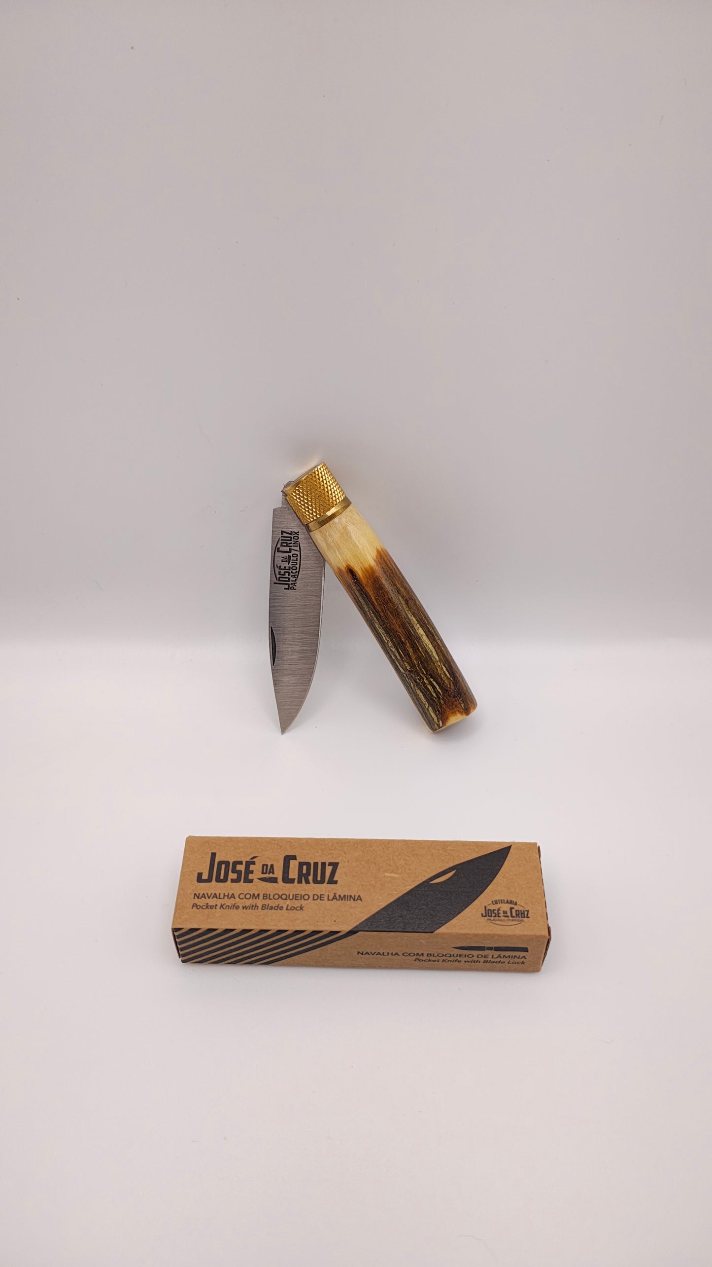 Navalha Rústica Grande Inox José da Cruz | Cabo em Giesta | Artesanal Portuguesa