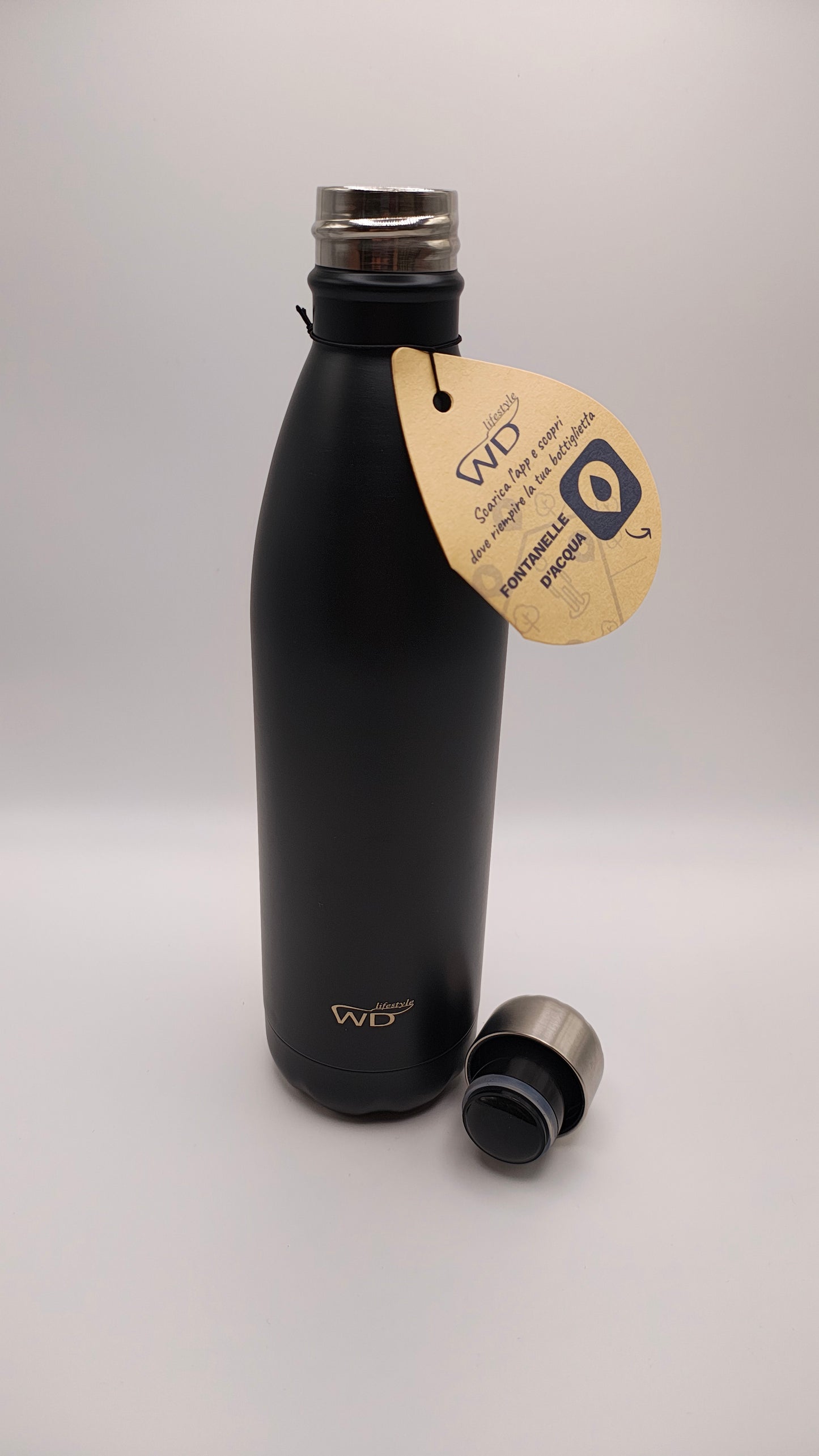 Garrafa Térmica Inox 750ml Preta WD | Frio 24h e Quente 12h