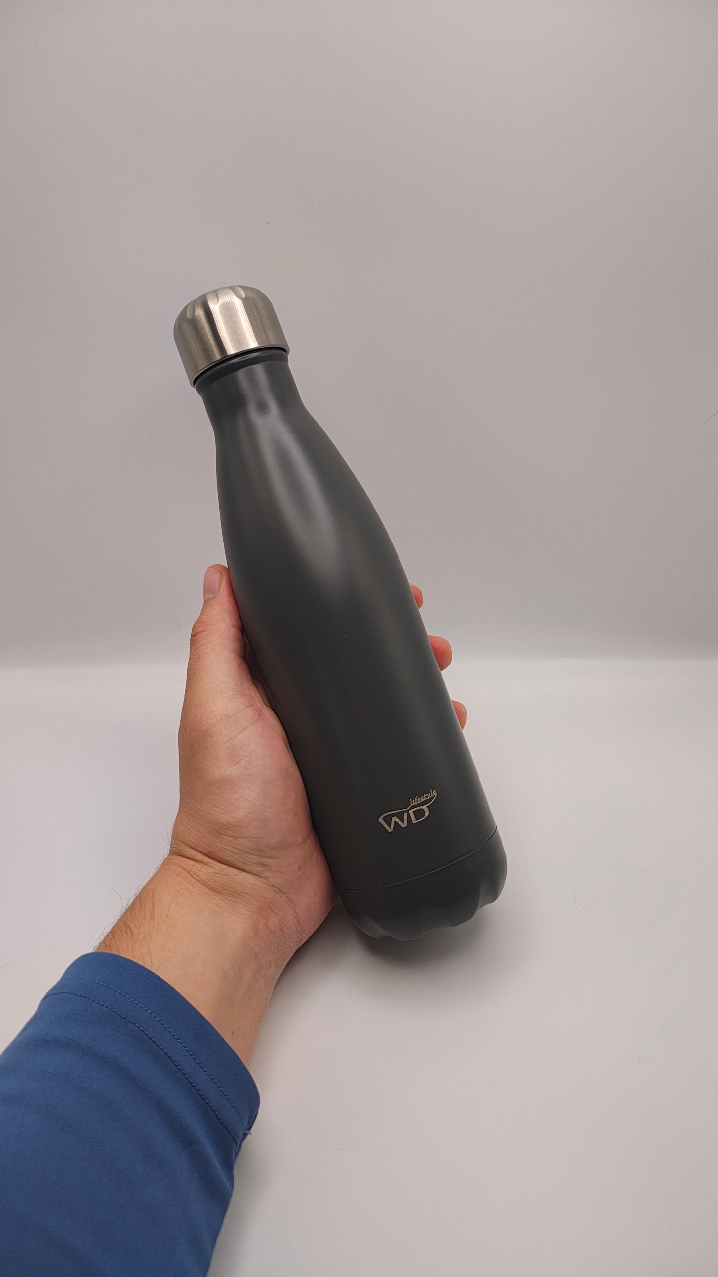 WD Lifestyle Garrafa Térmica Inox 500ml Cinza | Frio 24h e Quente 12h