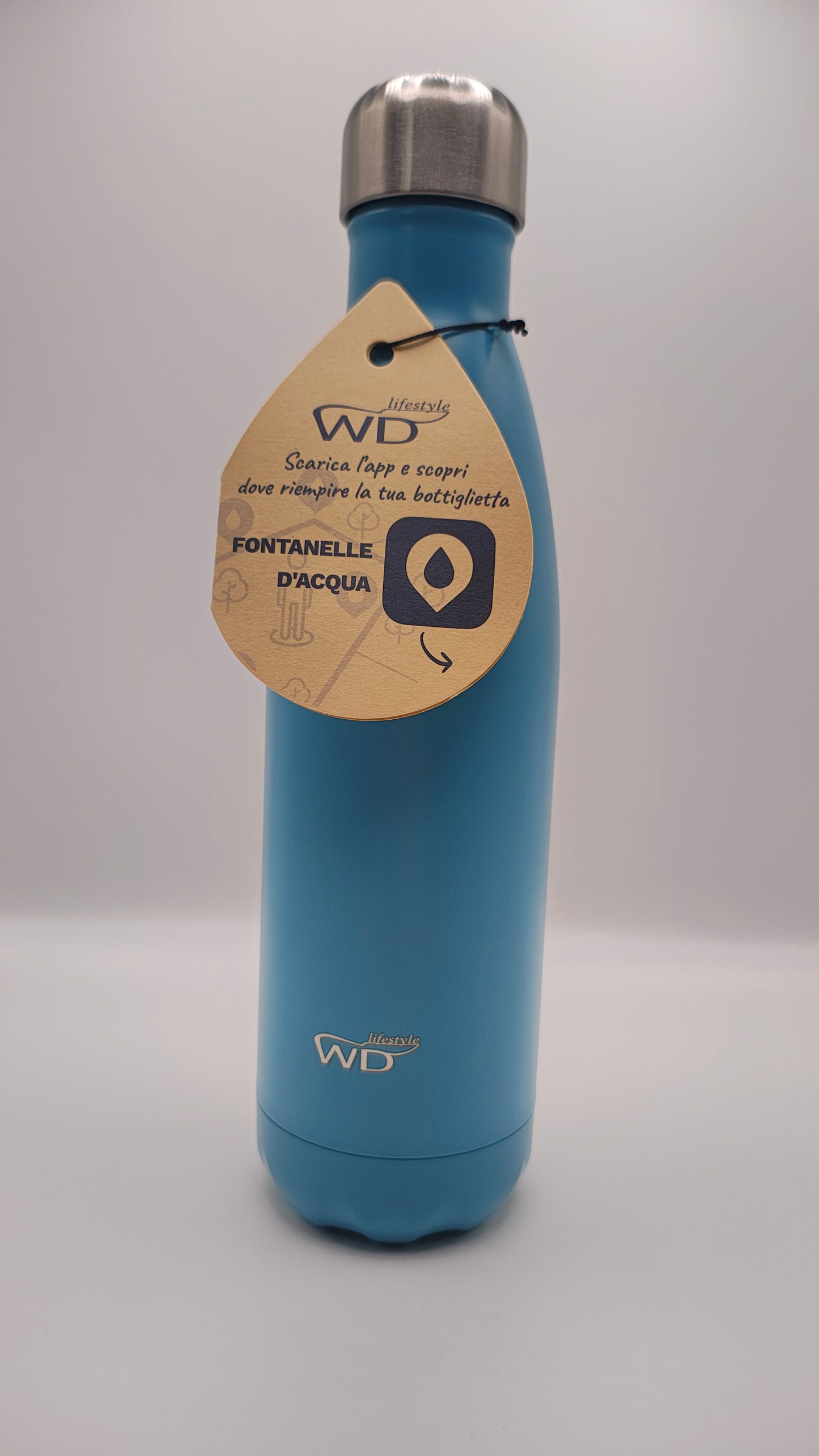 WD Lifestyle Garrafa Térmica Inox 500ml Azul Claro | Frio 24h e Quente 12h