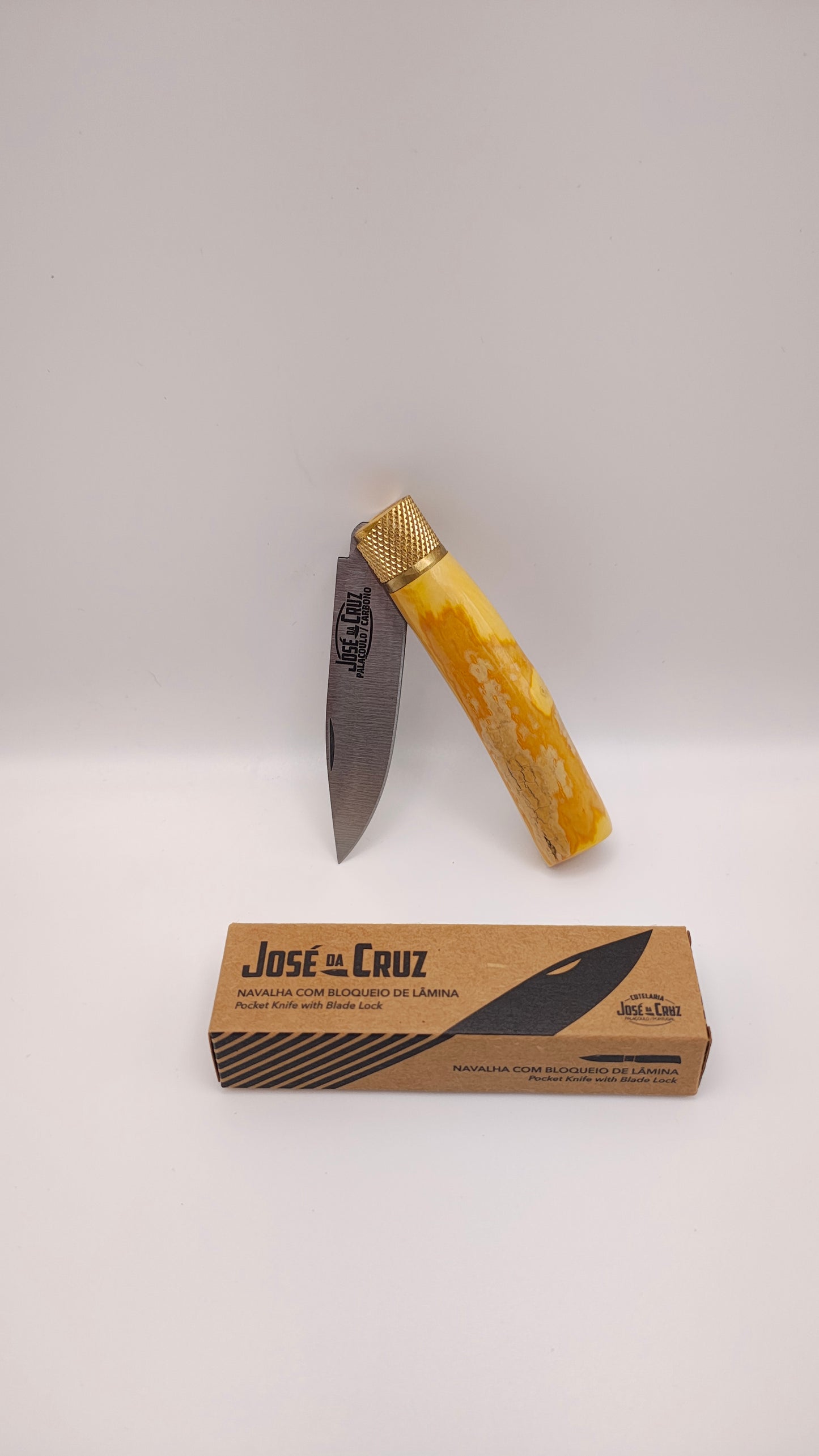 Navalha Rústica Grande Inox José da Cruz | Cabo em Buxo | Artesanal Portuguesa