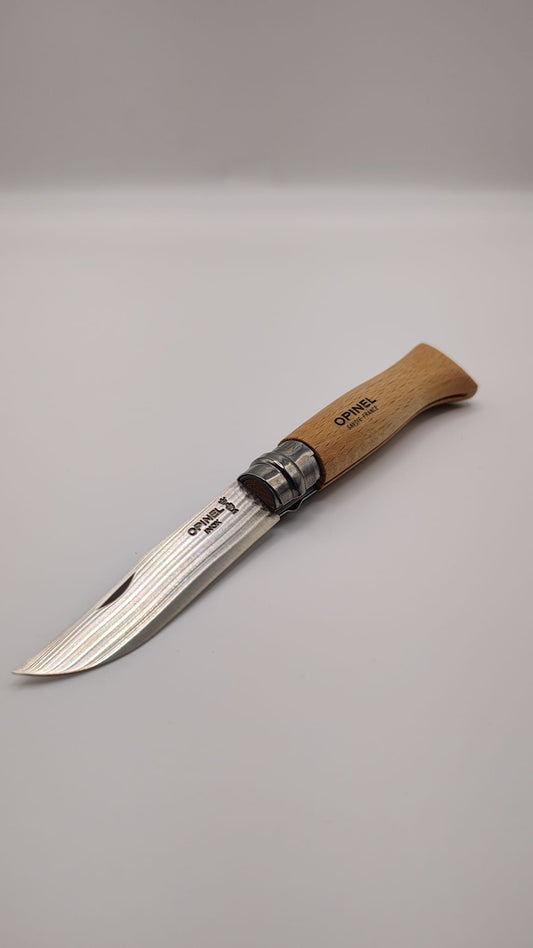 Canivete Opinel N°8 Inox | Aço Sandvik 12C27 | Cabo em Faia
